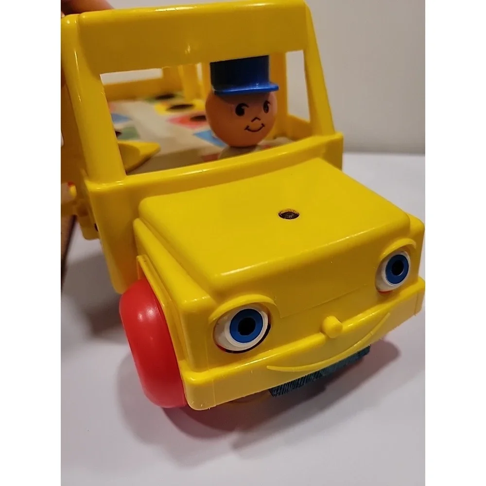 Vtg Fisher Price School Bus Little People Wood 192 1965 Original Issue